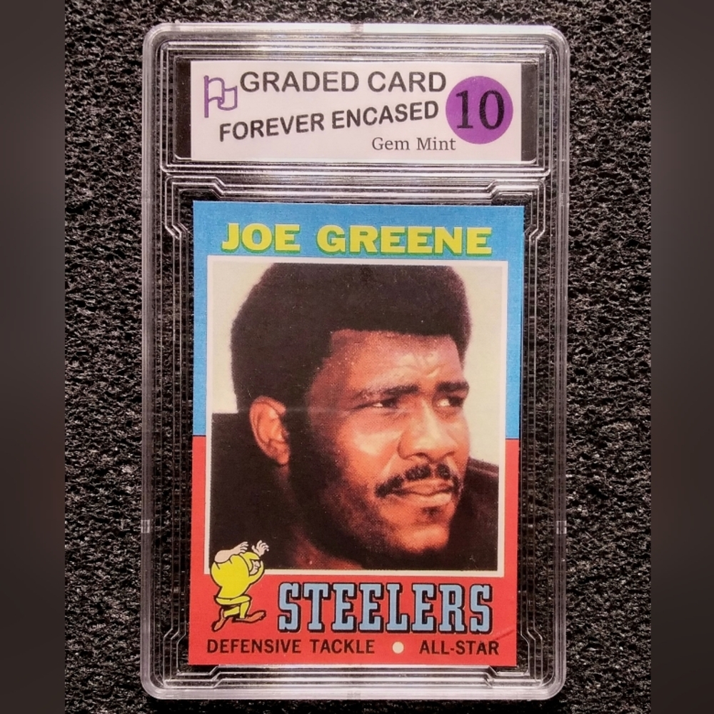 Mean Joe Greene Steelers HOF Football Rookie Card. Graded 10 Gem Mint